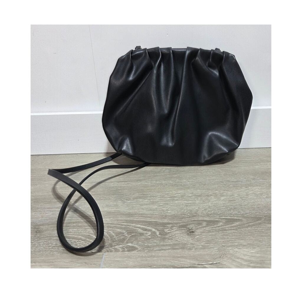 H&M Black Soft Imitation Leather Shoulder Bag Clutch